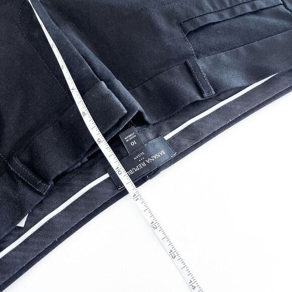 Banana Republic Womens Sloan Straight Leg Pants Mid Rise Black Size 10 - Picture 7 of 9